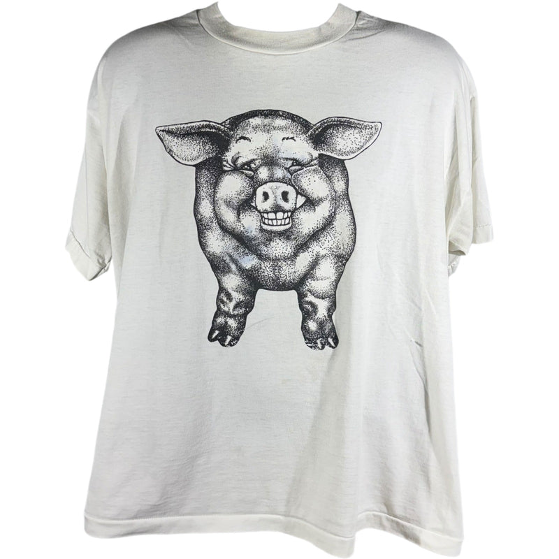 Vintage Michell Illustrated Pig Continuous Graphic Tee