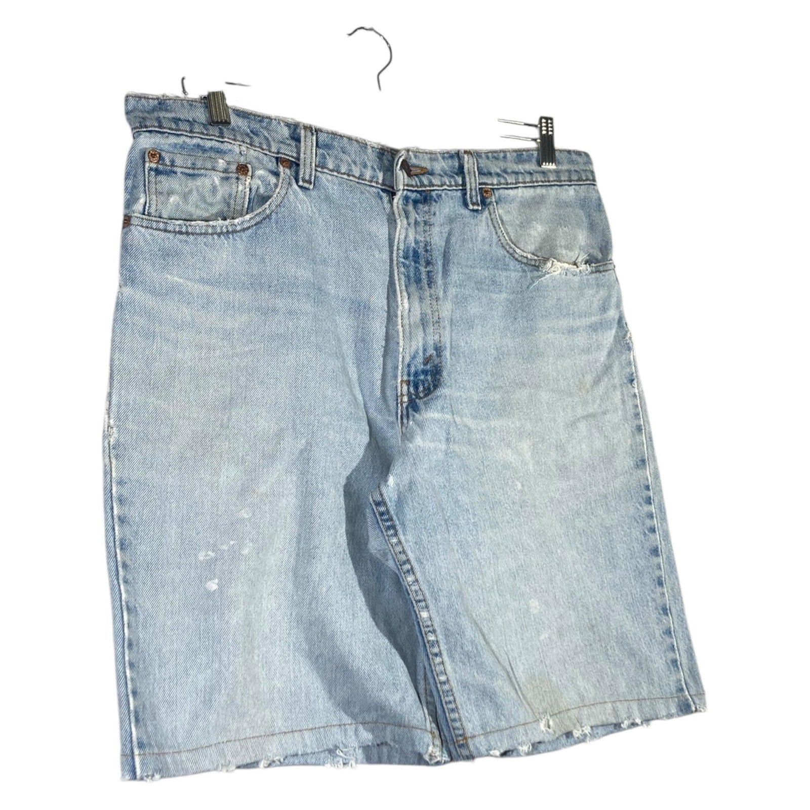 Vintage Levi's 550 Relaxed Fit Hemmed Distressed Denim Shorts 36
