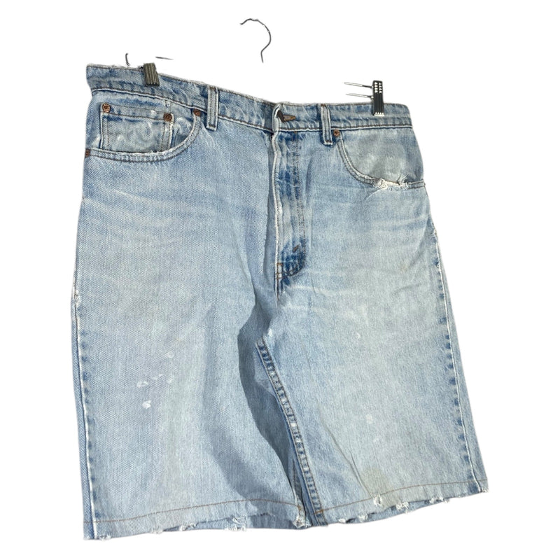 Vintage Levi's 550 Relaxed Fit Hemmed Distressed Denim Shorts 36