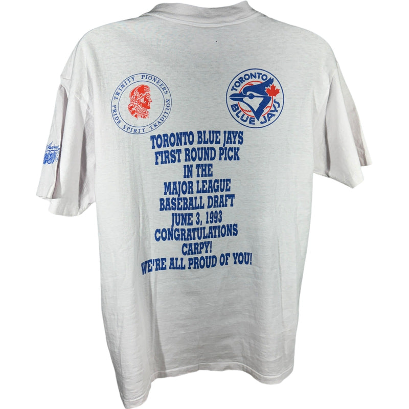 Vintage Charles Carpenter Trinity High School Blue Jays Caricature Tee