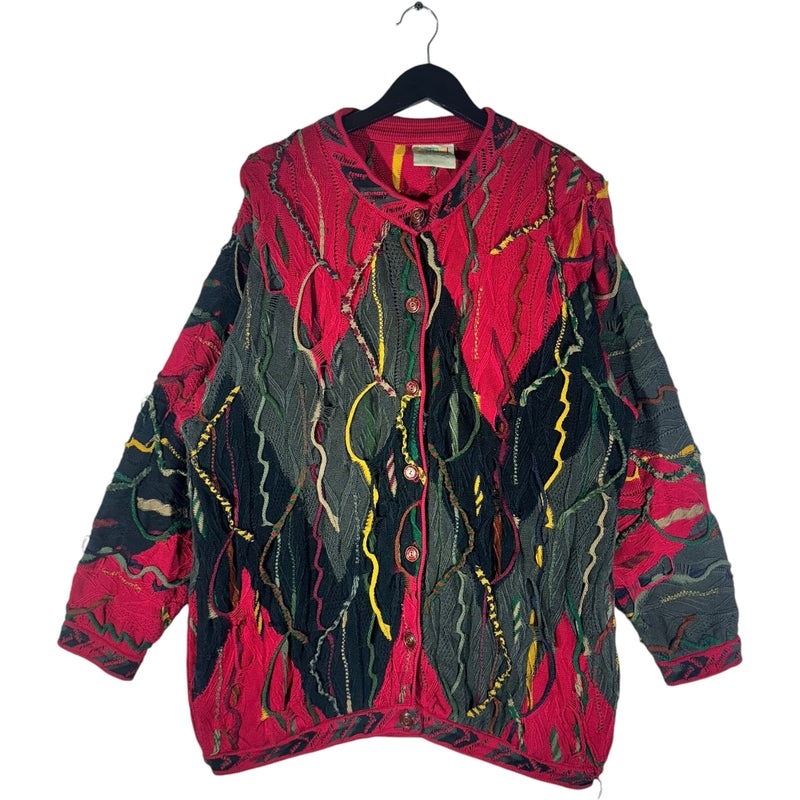 Vintage Coogi 3D Knit Cardigan Sweater