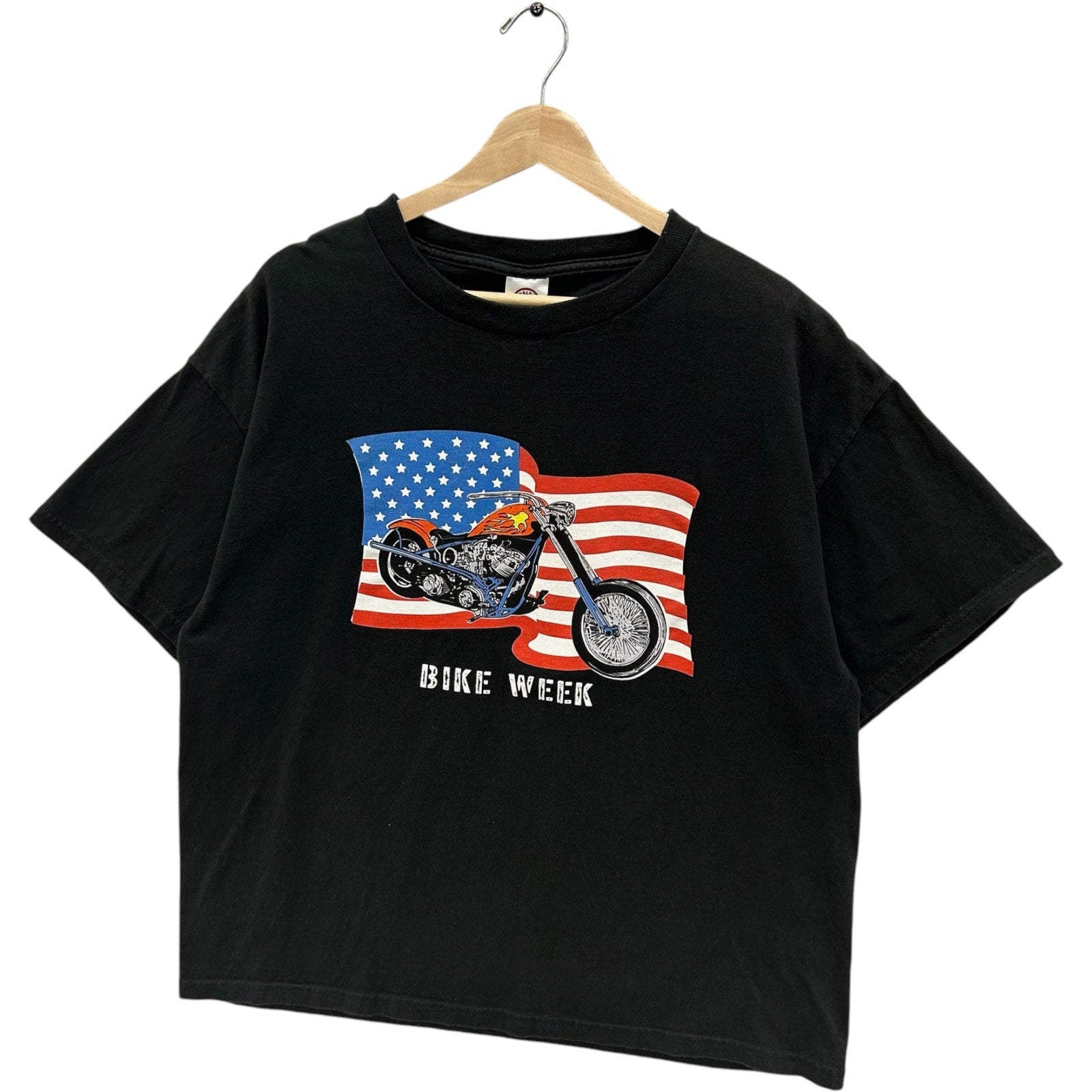 Vintage American Flag Bike Week Tee