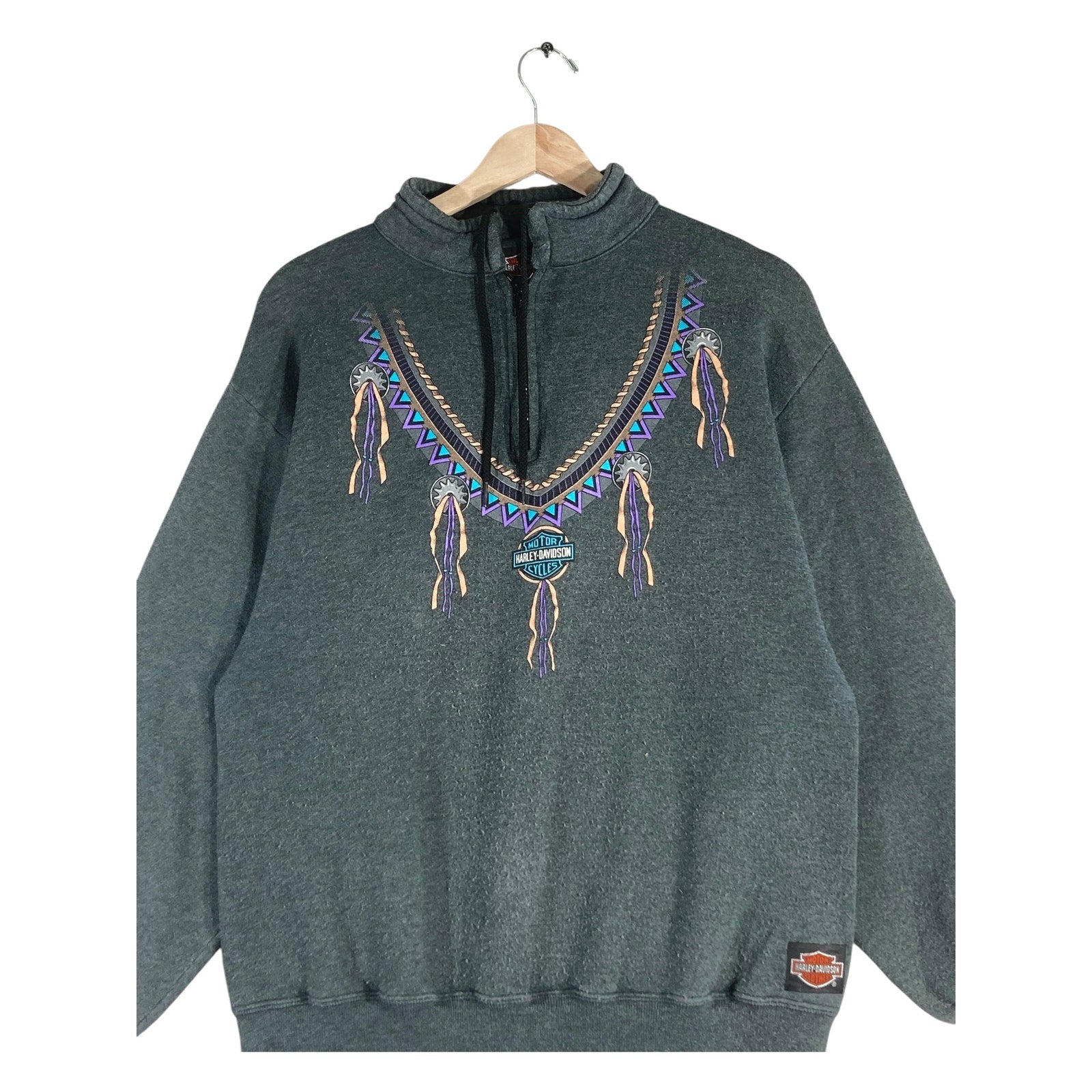 Vintage Harley-Davidson 1/4 Zip Sweatshirt