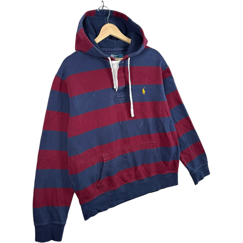 Vintage Polo Ralph Lauren Striped Pullover Hooded Sweatshirt