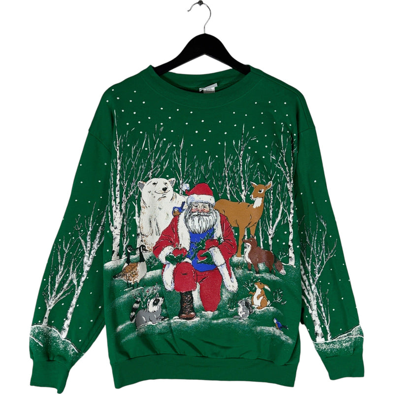 Vintage Santa Claus Winter Forest Crewneck