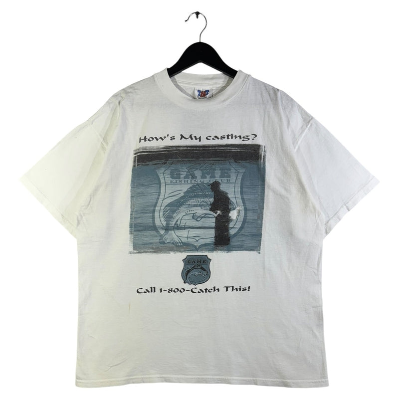 Vintage "How's My Casting?" Fishing T-Shirt
