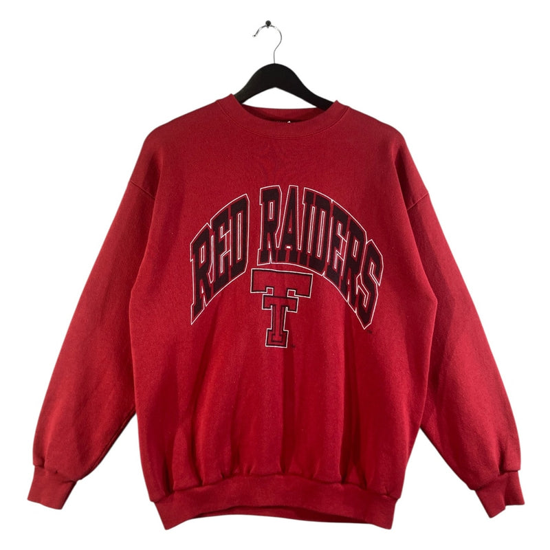 Vintage Logo 7 Texas Tech Red University Raiders Crewneck