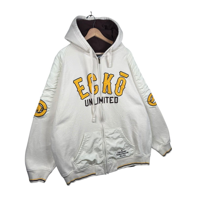 Vintage Ecko Unlimited Embroidered Logo Full Zip Hoodie