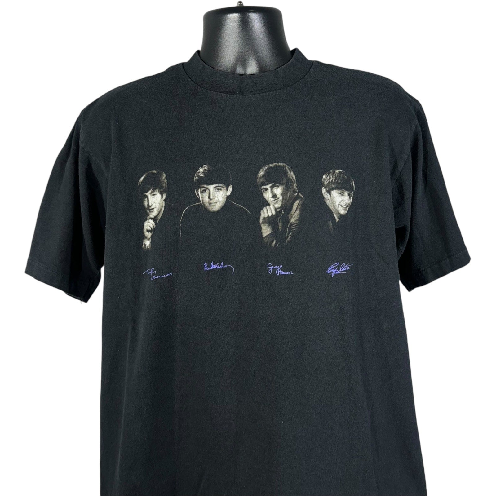 Vintage The Beatles Headshots And Signatures Band Tee 90s