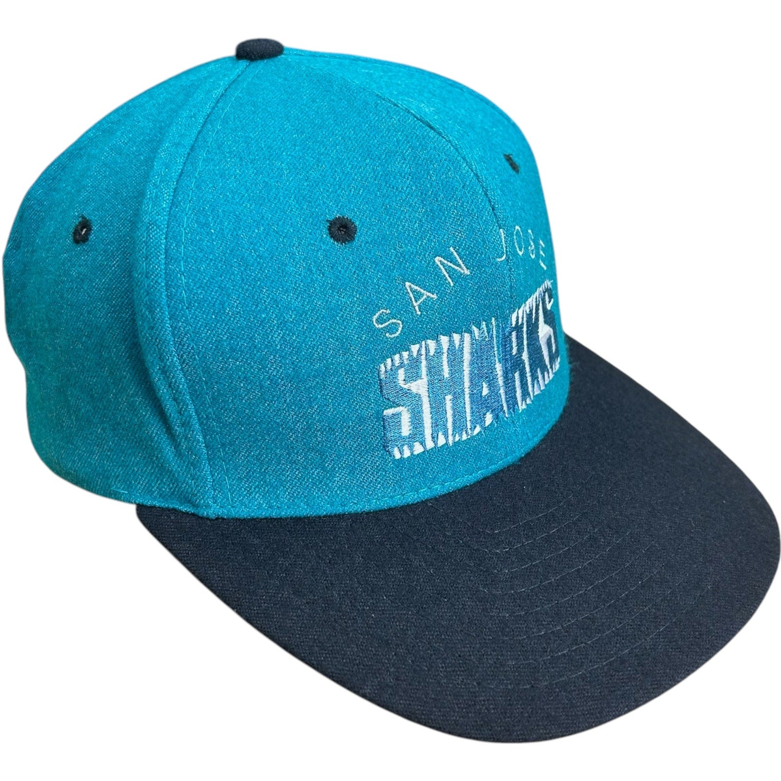 Vintage San Jose Sharks Arch Spellout NHL Snapback Hat