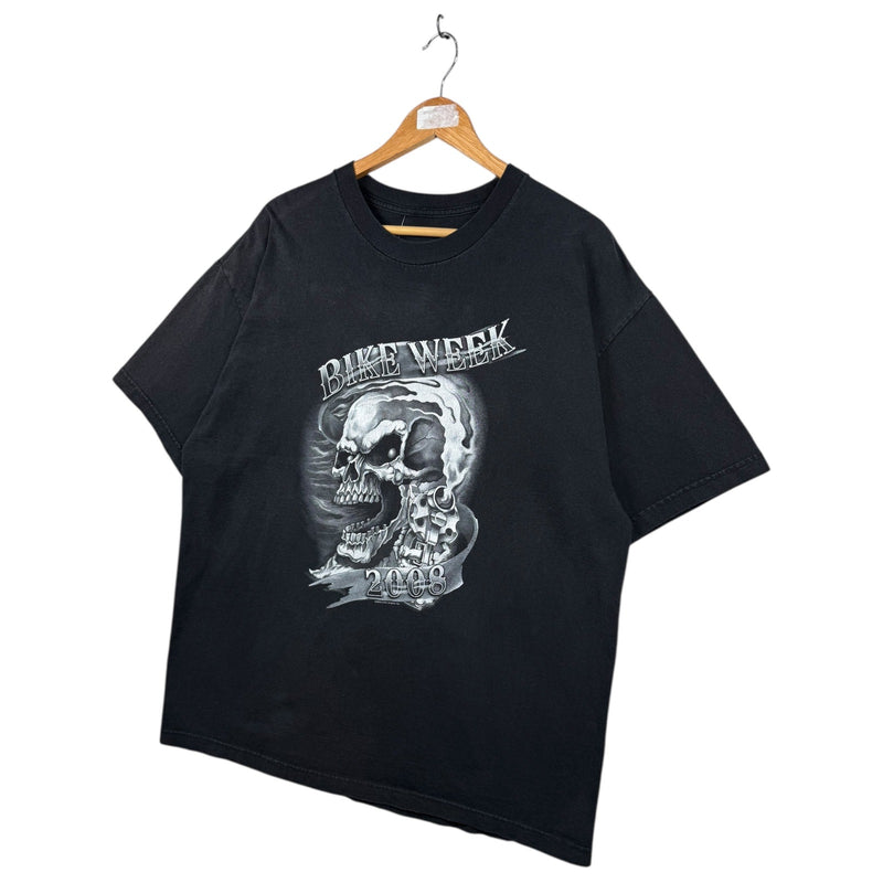 Vintage Skull Guns Biker Graphic T-Shirt