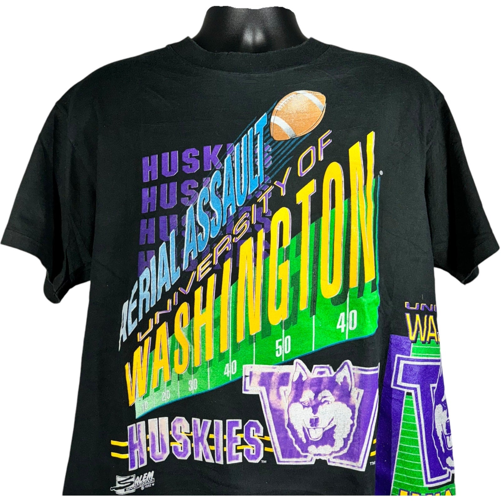 Vintage Salem University Of Washington Huskies Football Tee