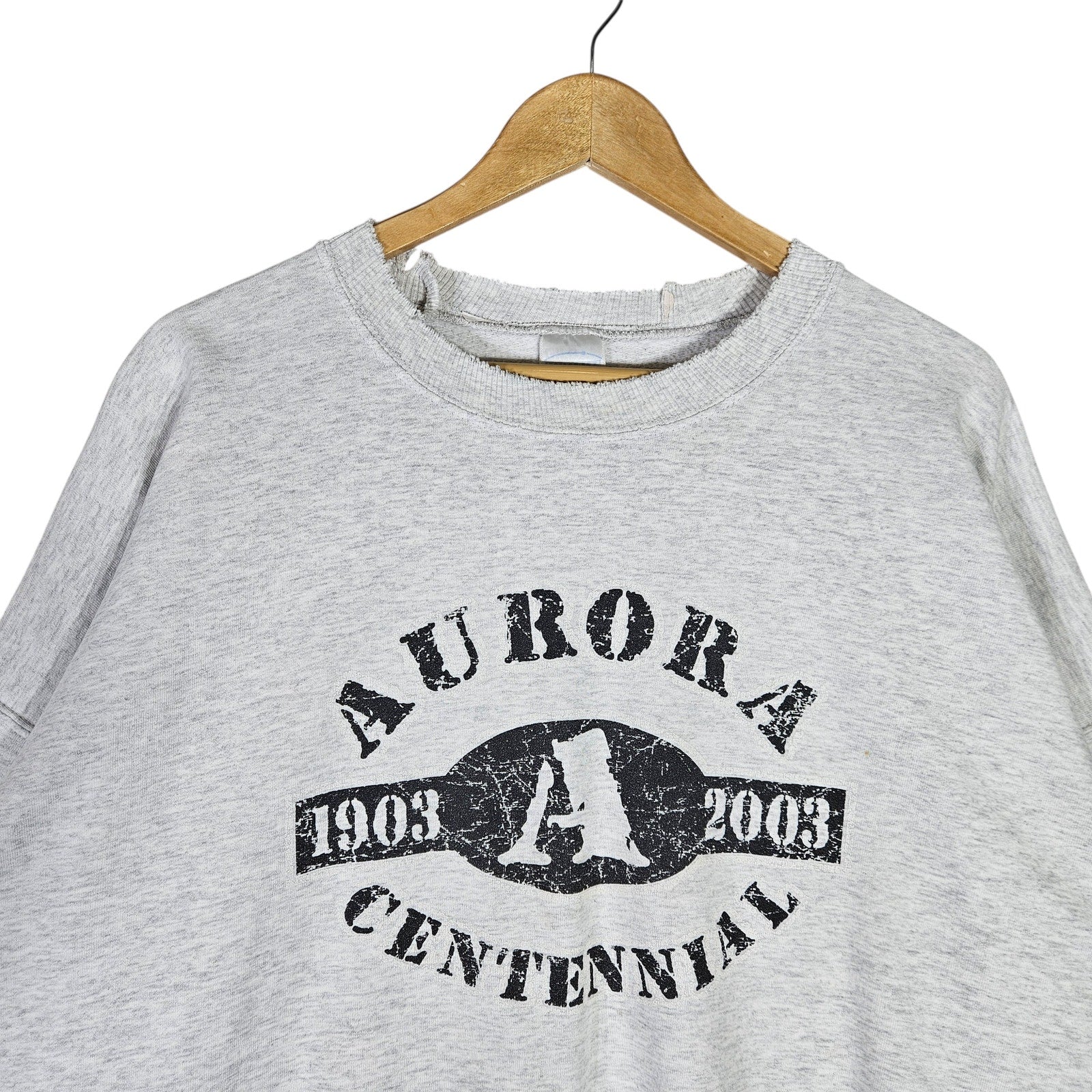 Vintage Aurora Centennial Spellout Crewneck 00s