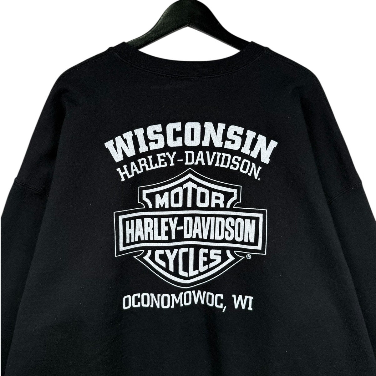 Vintage Harley Davidson Spell Out Wisconsin Crewneck