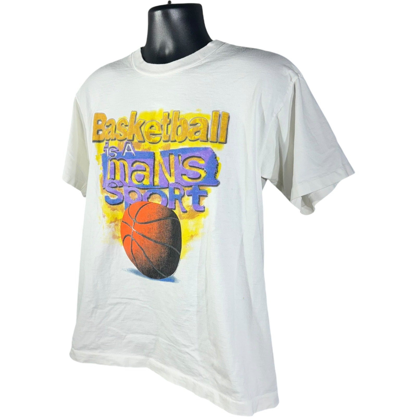 Vintage "Basketball Is A Man's Sport....As If." Humor Tee