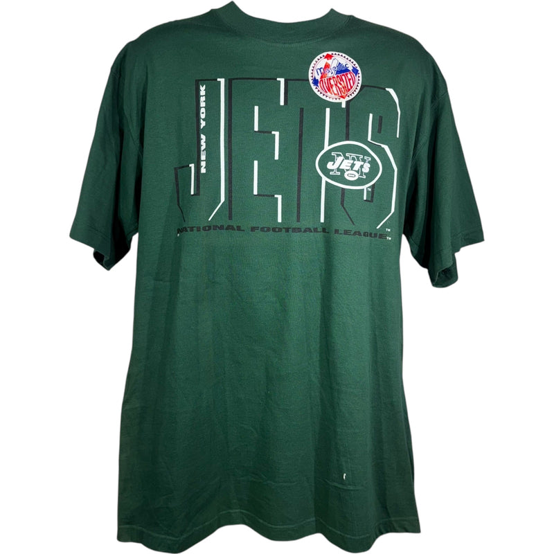 Vintage Majestic NY Jets Large Spellout NFL NWT Tee 90s