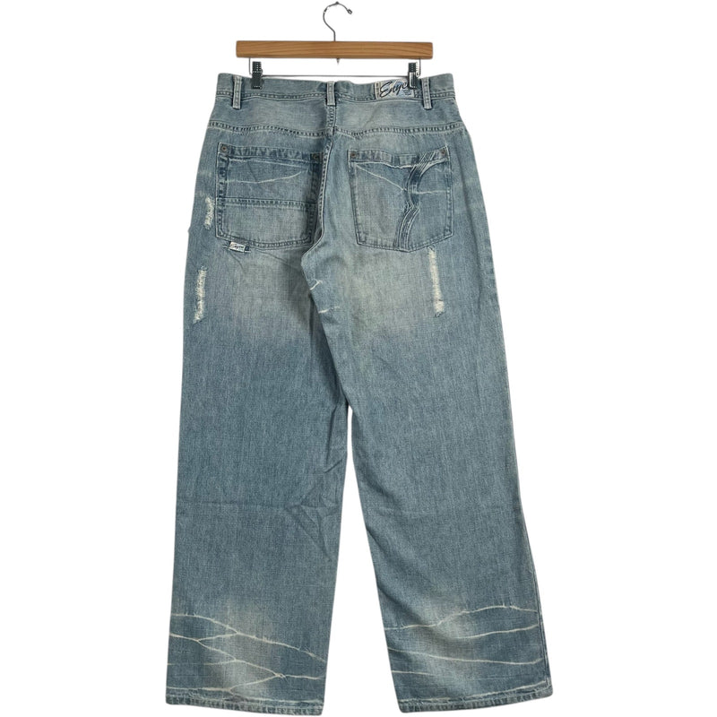 Vintage Enyce Distressed Wide Leg Denim Jeans 34x30