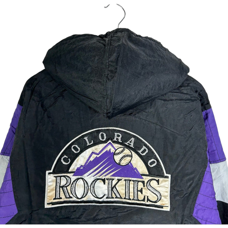 Vintage Starter Colorado Rockies Hooded Anorak Puffer Jacket