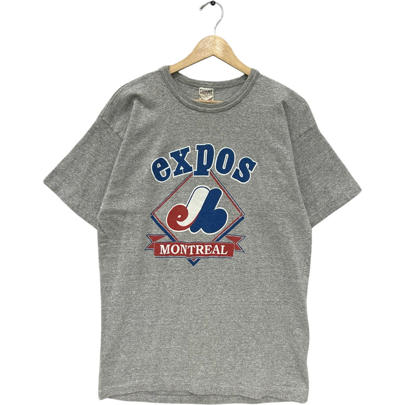 Vintage Montreal Expos Chest Spellout Logo MLB Tee