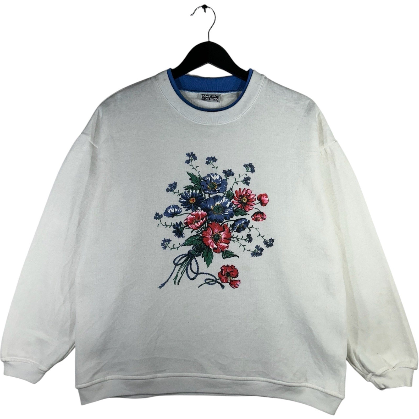 Vintage Basic Editions Flowers Double Collar Crewneck 90s