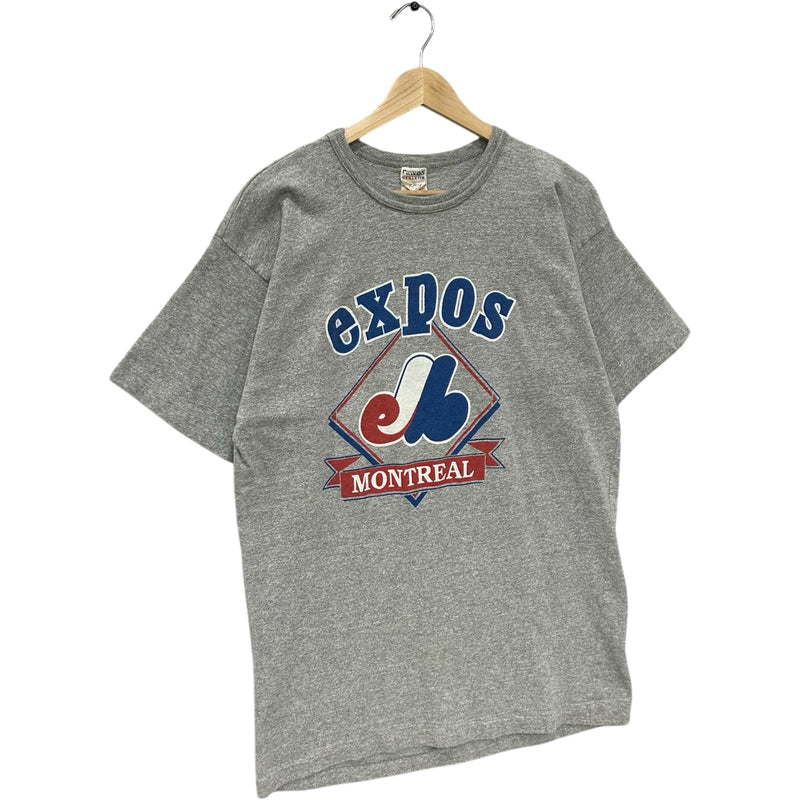 Vintage Montreal Expos Chest Spellout Logo MLB Tee