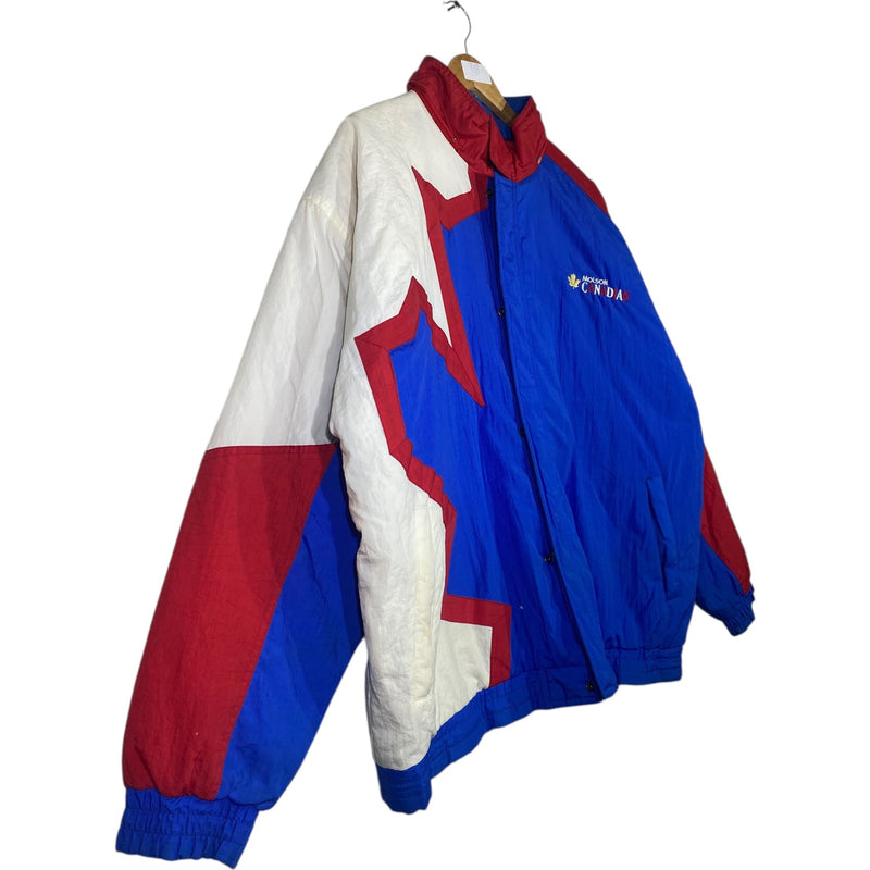 Vintage Molson Canada Maple Leaf Colorblock Puffer Jacket