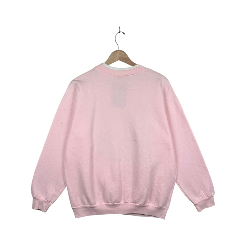 Vintage Floral Bird Graphic Print Crewneck