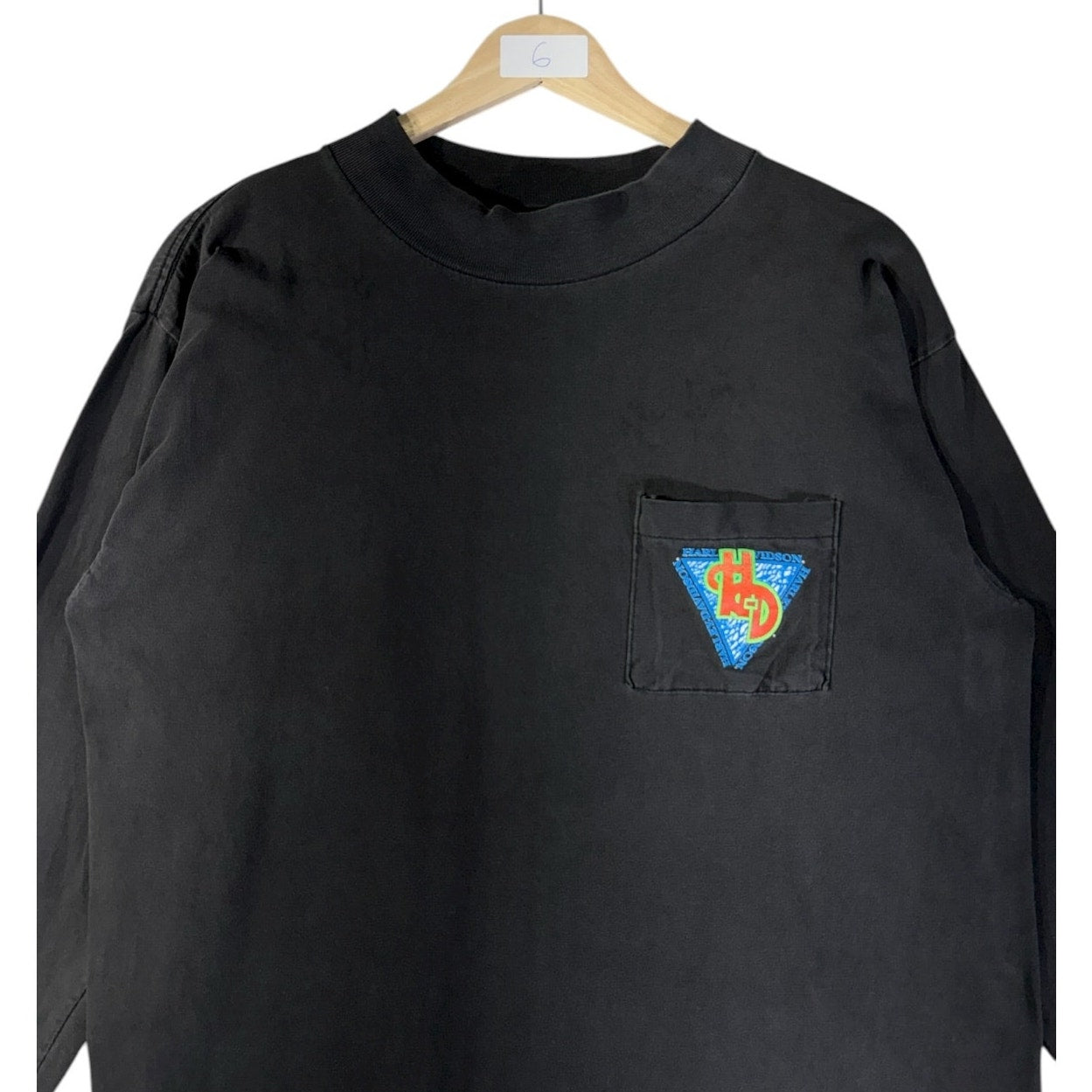 Vintage Harley Davidson Graphic Pocket Long Sleeve T-Shirt