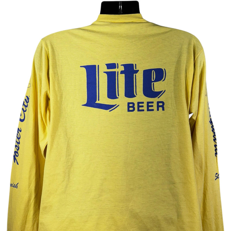 Vintage Miller Lite Spellout Long Sleeve Beer Promo Tee