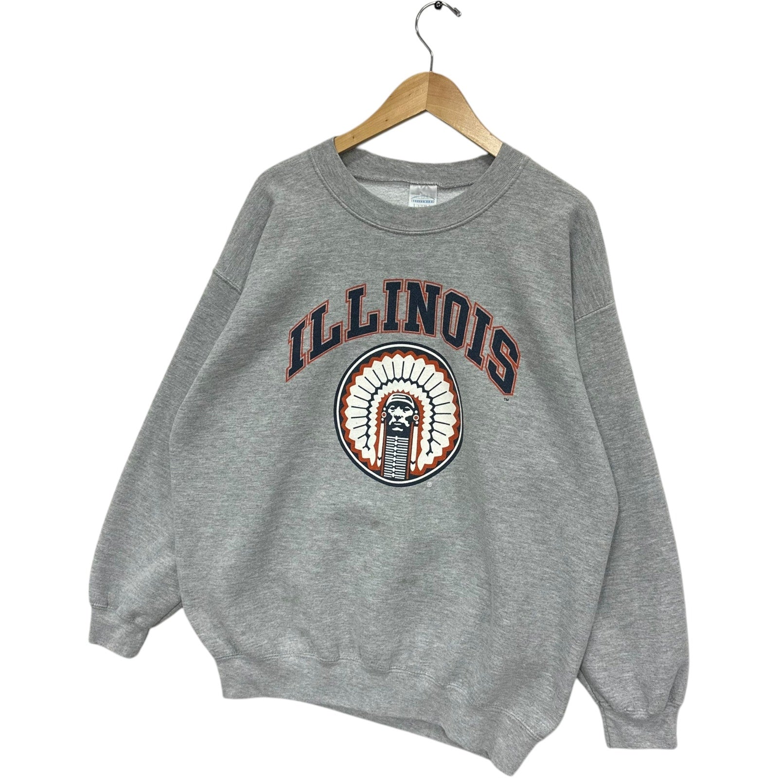 Vintage University Of Illinois Spellout Crewneck Large