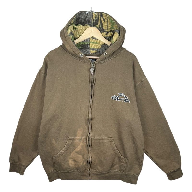 Vintage Ecko Unlimited Brown Zip Up Graphic Hoodie