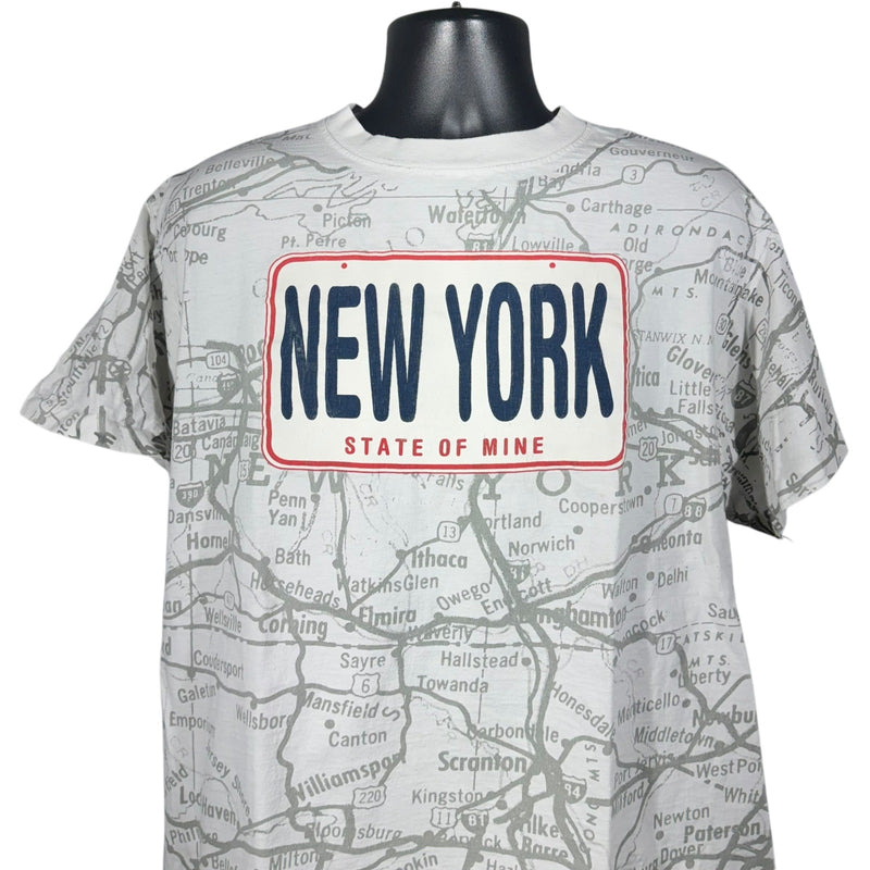 Vintage "NEW YORK" State Map AOP Souvenir Tee 90s