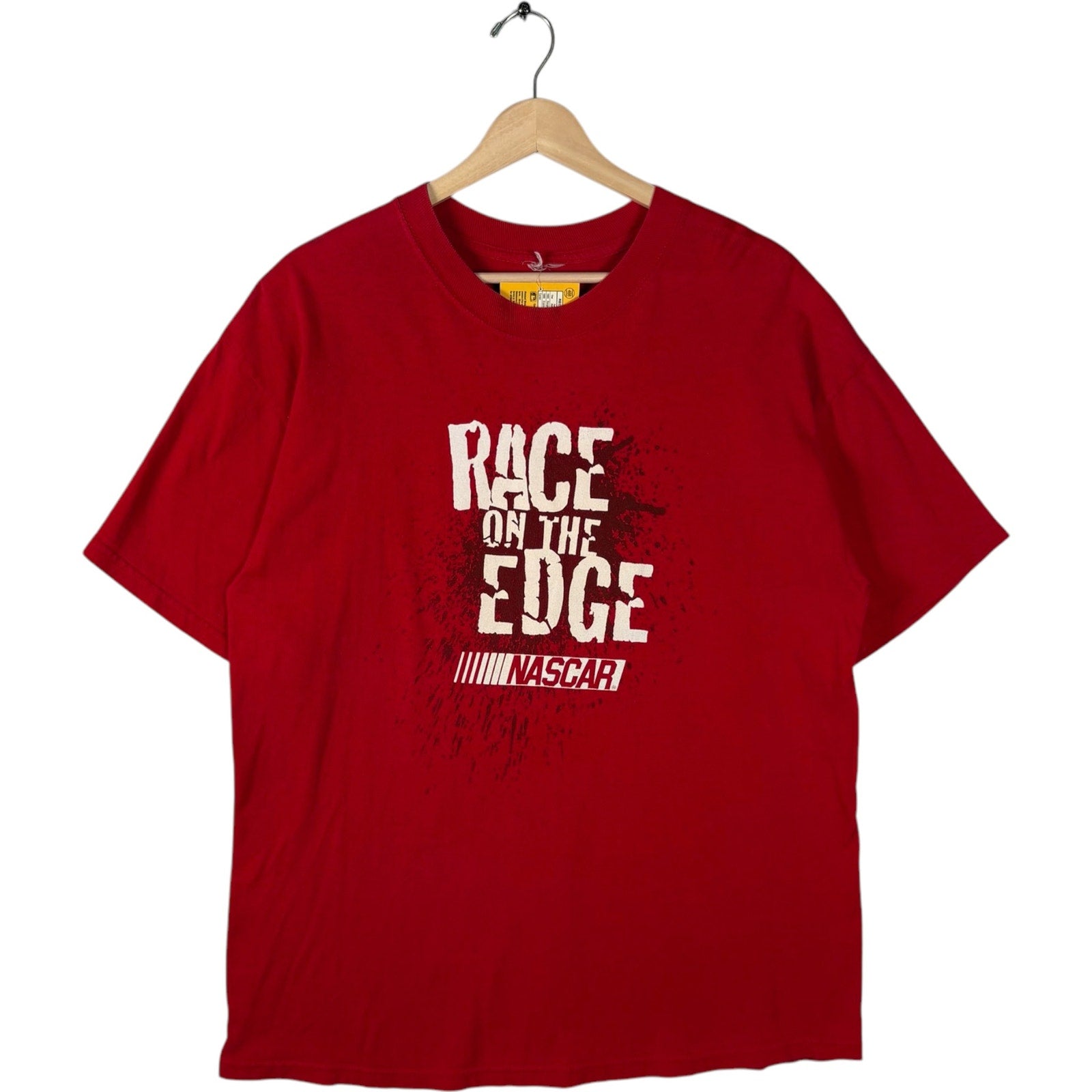 Vintage Race On The Edge Spellout Double Sided NASCAR Tee