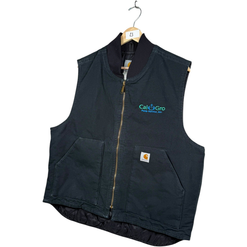 Vintage Carhartt Cal Gro Logo Full Zip Vest