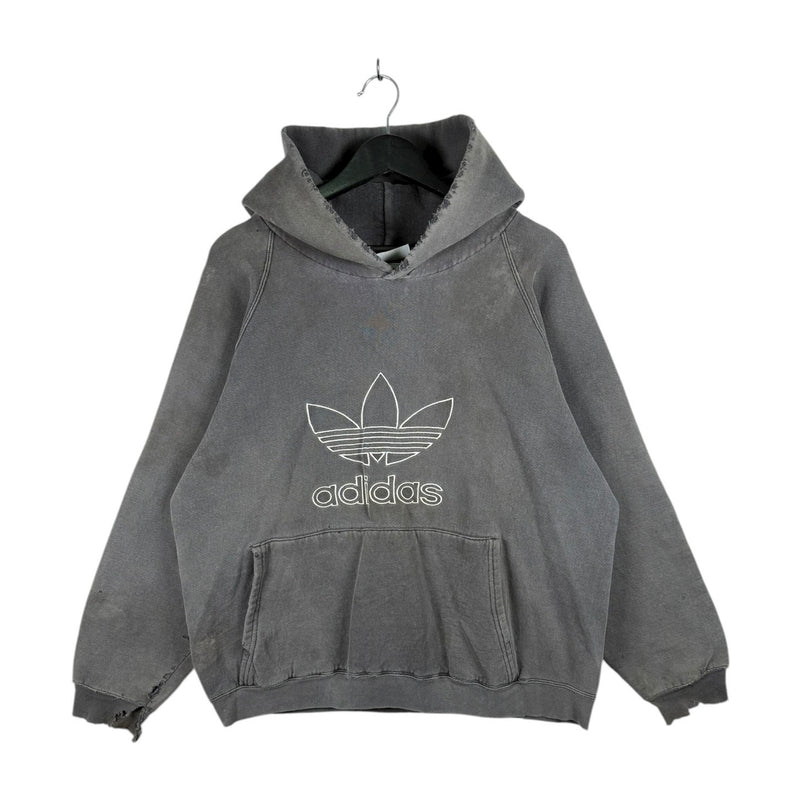 Vintage Adidas Trefoil Logo Distressed Hoodie