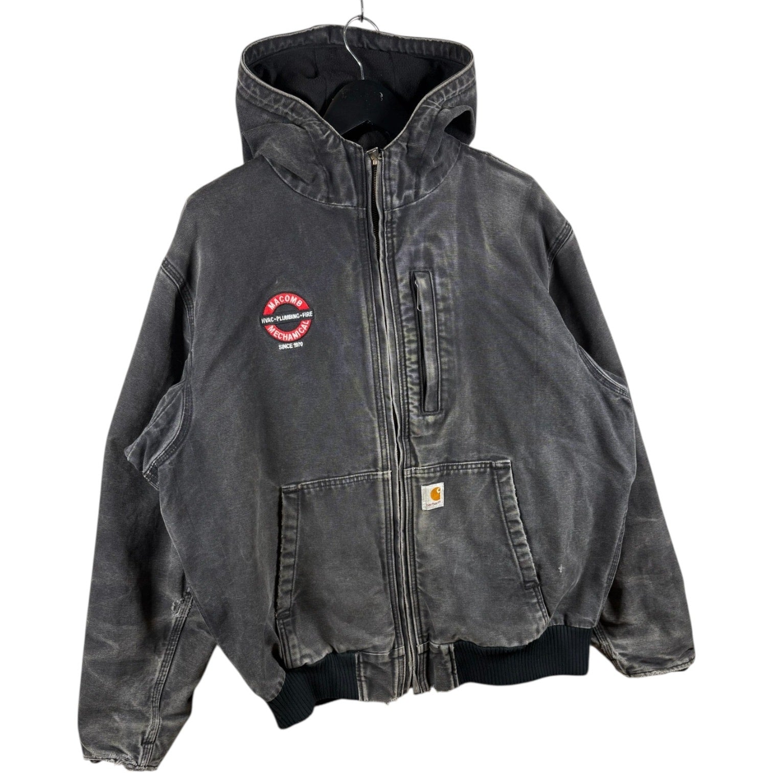 Vintage Carhartt Active Jac Insulated Denim Hoodie Full Zip Jacket