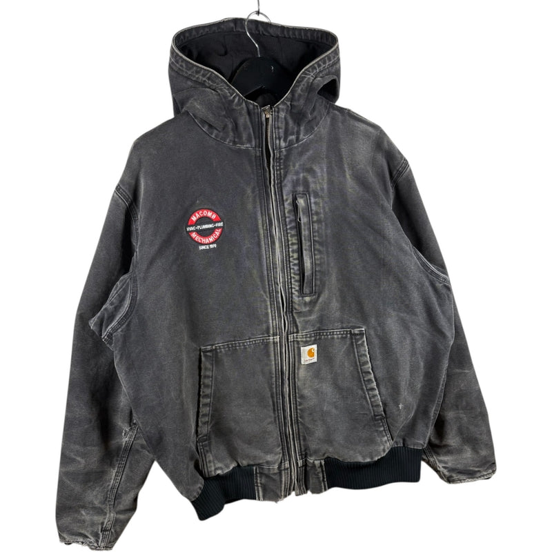 Vintage Carhartt Active Jac Insulated Denim Hoodie Full Zip Jacket