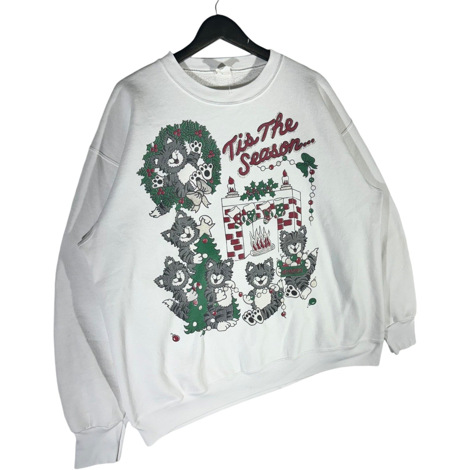 Vintage "Tis The Season" Christmas Cats Crewneck