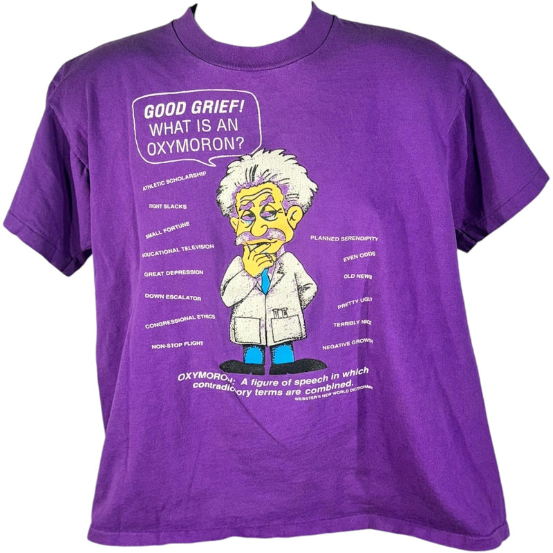 Vintage Albert Einstein Oxymoron Humour Tee 90s