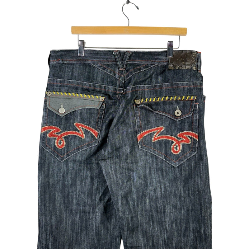 Vintage 5ive Jungle & Co. Embroidered Baggy Denim 37 x 30