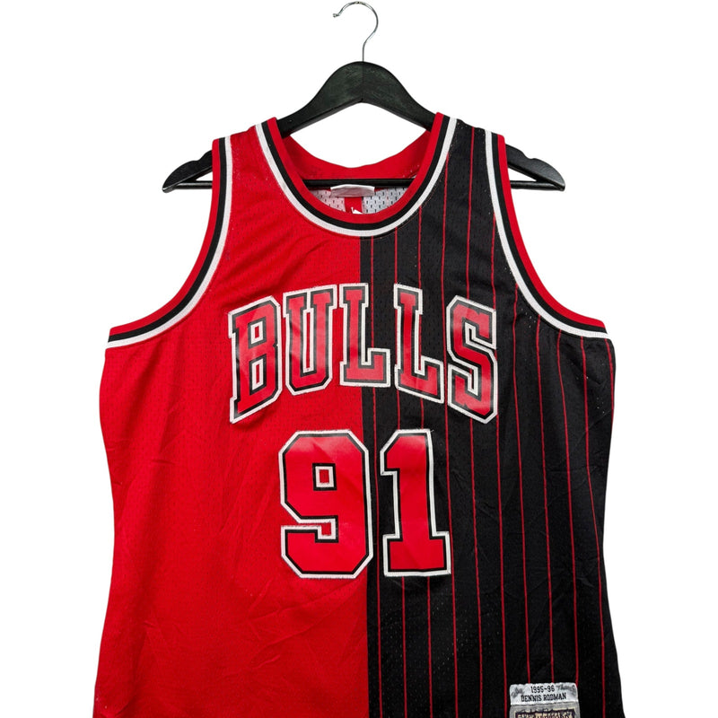 Vintage Mitchell & Ness Chicago Bulls Dennis Rodman #91 Split NBA Jersey