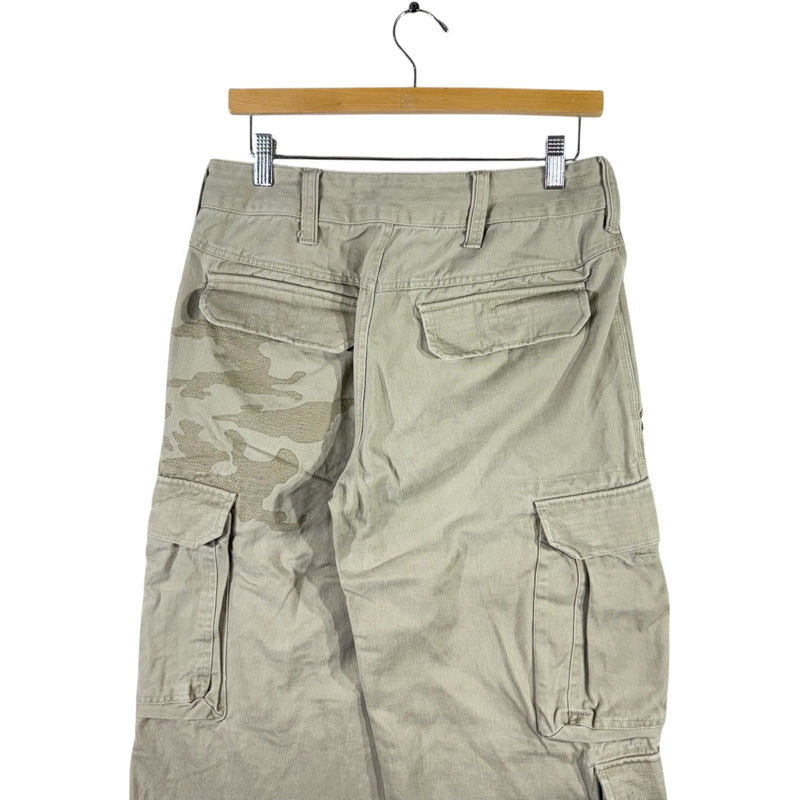 Y2K Embroidered Camo Cargo Pants 30