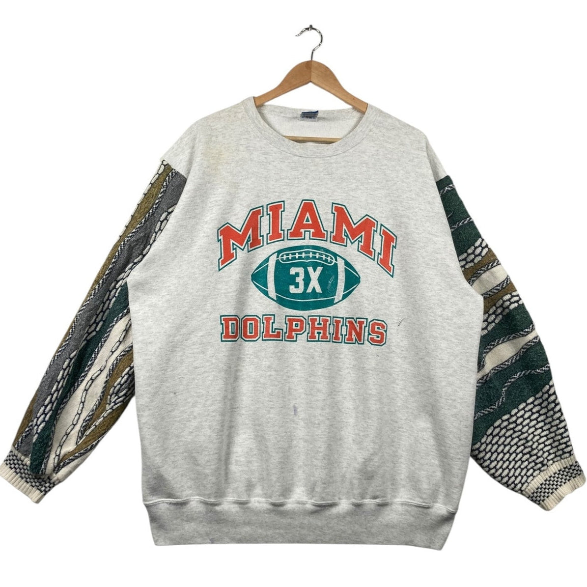 Vintage Champion Cut & Sew Coogi Style Miami Dolphins NFL Crewneck