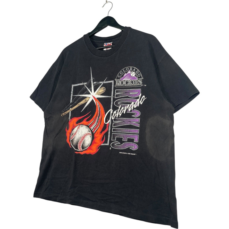 Vintage Colorado Rockies Flaming Ball MLB T-Shirt 90s