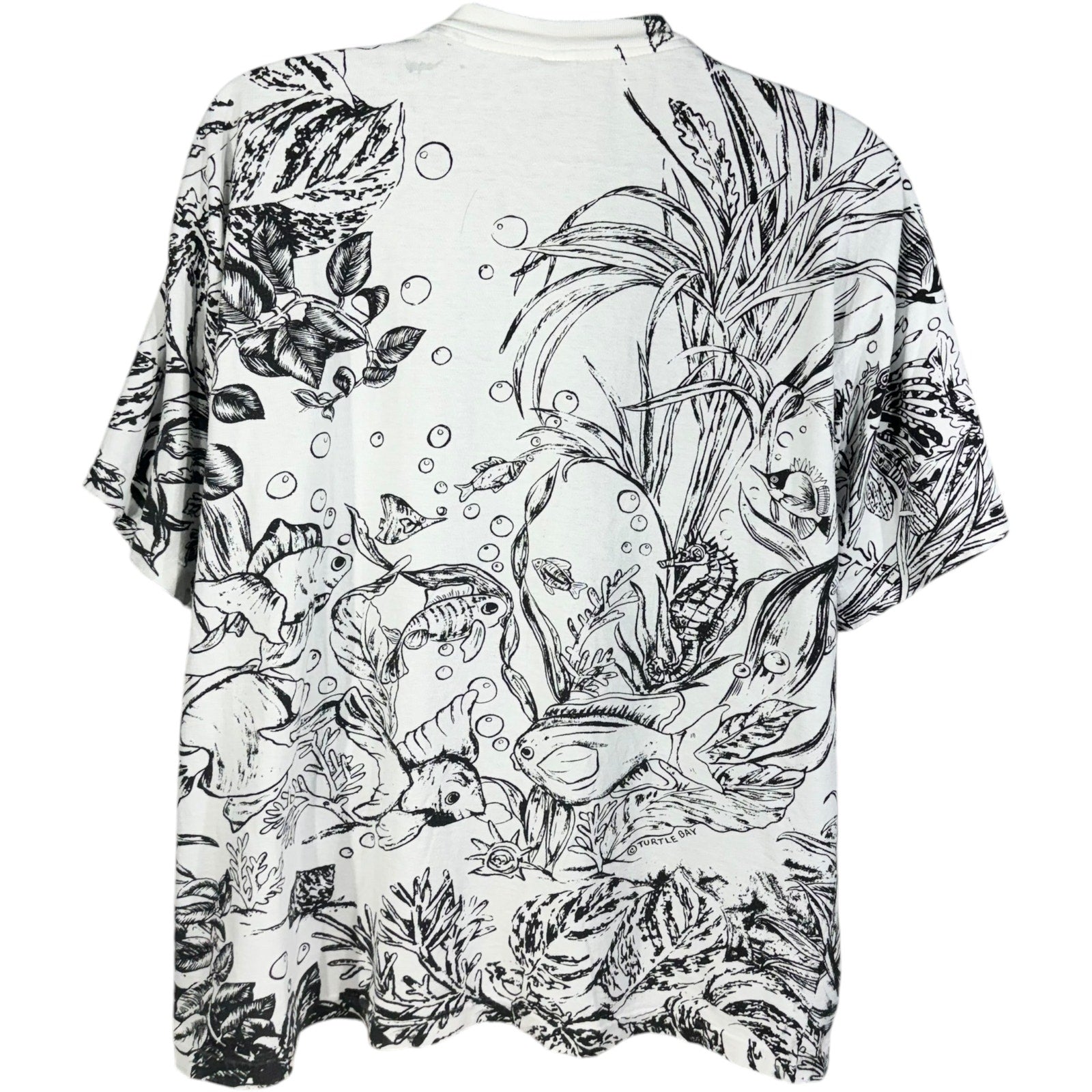 Vintage Underwater Ocean Life AOP Nature Tee