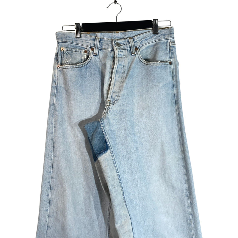 Vintage Levi's Cut & Sew Wide Leg Denim Jeans 30 x 28