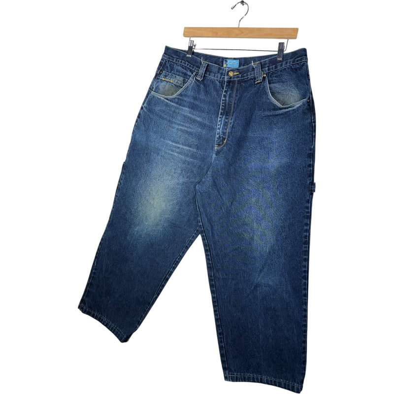 Vintage Cropped Raw Blue Carpenter Denim Jeans 38x26