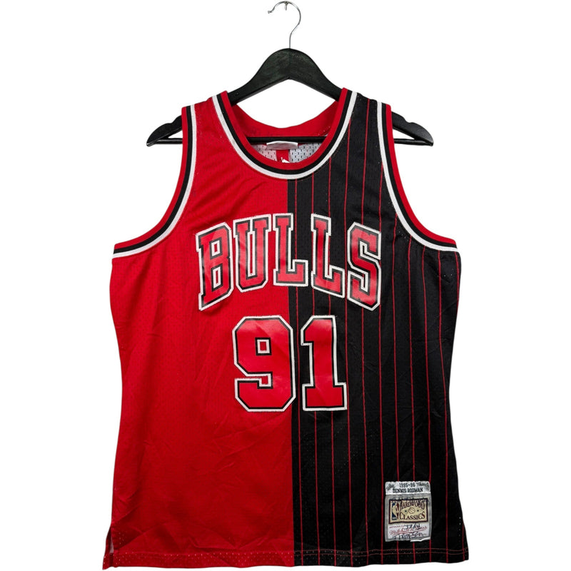 Vintage Mitchell & Ness Chicago Bulls Dennis Rodman #91 Split NBA Jersey