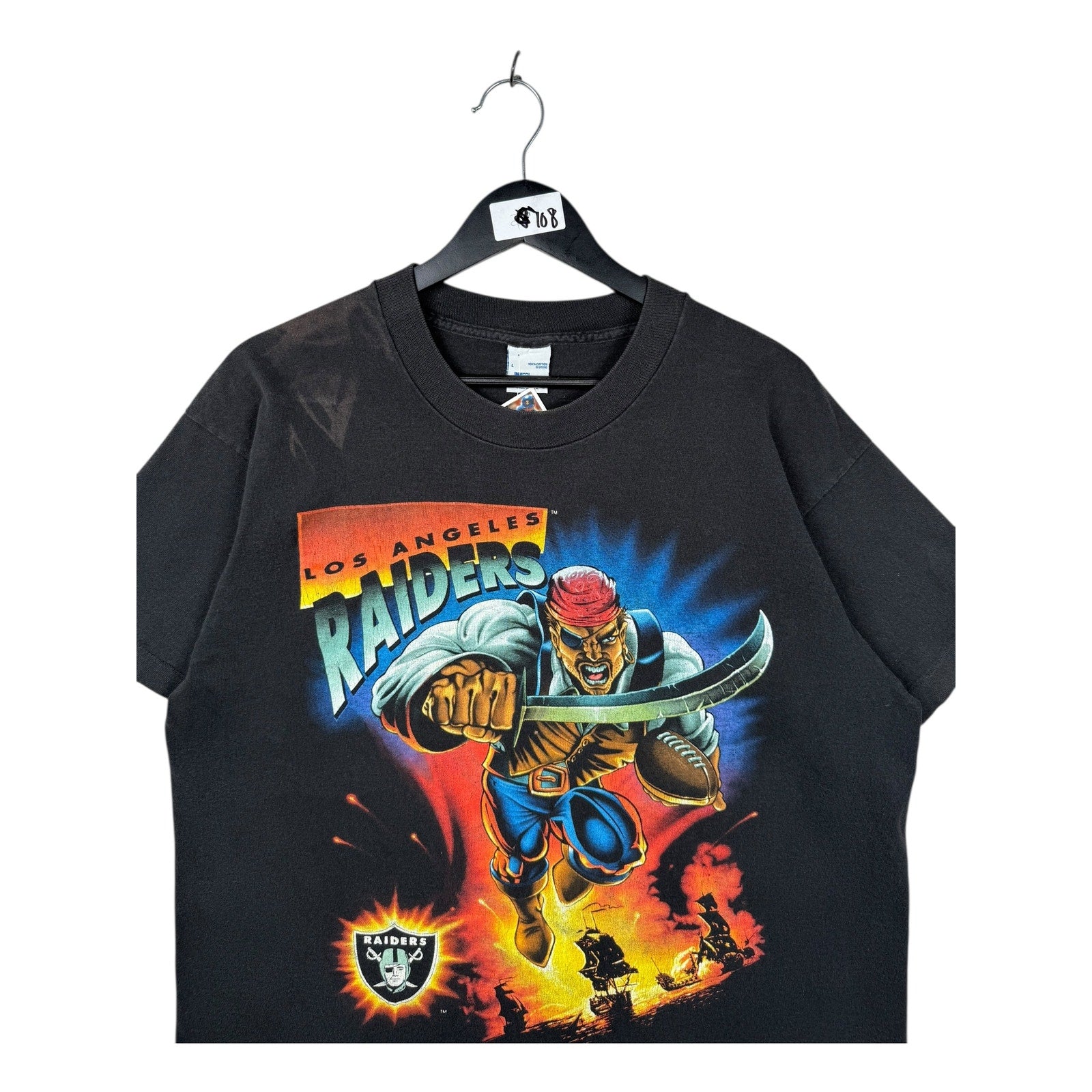 Vintage Los Angeles Raiders Pirate Warrior NFL T-Shirt