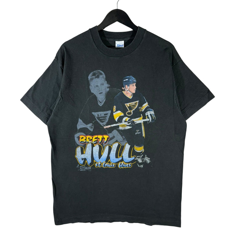 Vintage St. Louis Jazz Brett Hull NHL Player T-Shirt 90s